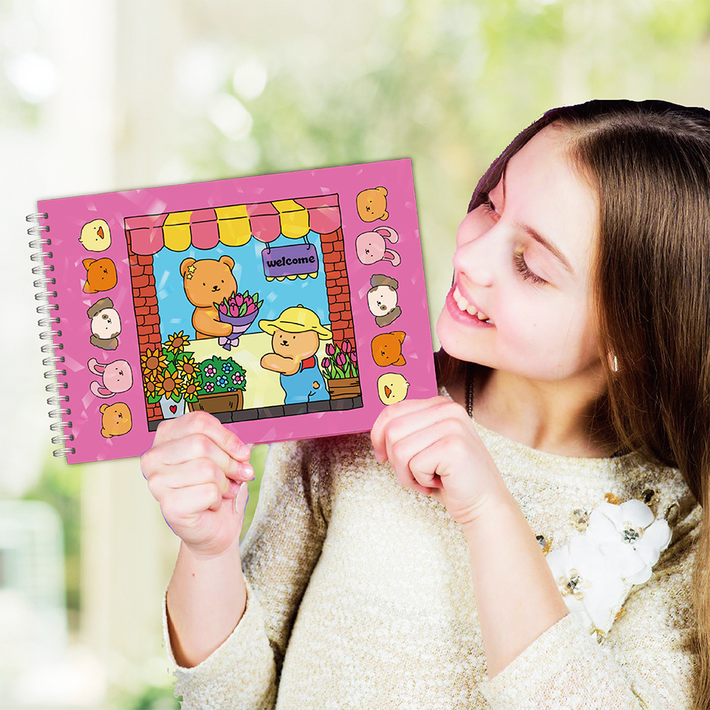 Sticker Sheet Set - Набор книг-раскрасок с очаровательным медведем для